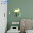 Axyaa Modern Metal Wall Lamp with Scalable Long Arm for Bedside, Work, and Reading
