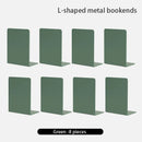 Axyaa White Metal Book Ends: Stylish Book Dividers for Shelves, Home Office
