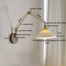 Axyaa Ceramic Copper LED Wall Lamps with Pull Chain Switch for Bathroom Bedroom Living Room