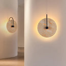 Axyaa Natural Stone Round Art Wall Lamp for Bedroom Decor
