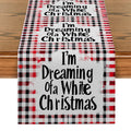 Axyaa Snow Fir Checkered Table Runner for Dining Room