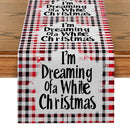 Axyaa Snow Fir Checkered Table Runner for Dining Room