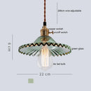 Axyaa Retro Copper Glass LED Pendant Light for Bedroom & Dining Room