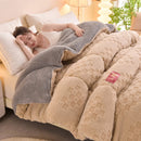 Axyaa Winter Coral Fleece Queen Size Blanket: 220x240cm Warm Faux Lamb Wool Quilt