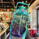 Axyaa 1.5/2L Portable Plastic Sports Water Bottle with Straw and Strap