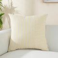 Axyaa Farmhouse Patchwork Beige Pillow Covers Set