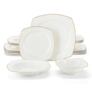 Axya White Porcelain Tableware Set for 4/8: Dinner, Dessert, Soup, Bowl Plate Set