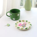 Axyaa 10oz Heart Pattern Ceramic Coffee Mug with Handle, Unique Design, Lovely Gift