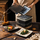 Axyaa Ceramic Square Dessert Plate for Restaurant Snack Barbecue Sushi