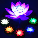 Artificial Lotus Night Light 18cm LED Floating Flower Pond Garden Decor Axya