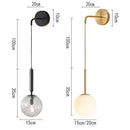 Axyaa Black/Gold Glass Ball Wall Lamp for Modern Room Decor