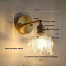Axyaa Flower Glass LED Wall Lights - Modern Nordic Bedside Lamp