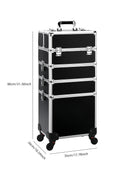 Axyaa Aluminum Compact Cosmetic Makeup Case On Wheels