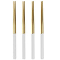 Axyaa Stainless Steel Reusable Non-slip Chopsticks Set, 4 Pairs