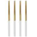 Axyaa Stainless Steel Reusable Non-slip Chopsticks Set, 4 Pairs