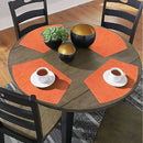Axyaa Round PVC Placemats Set for Table - Heat Resistant Cafe Mats, Orange