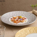 Axyaa Relief Stone Pattern Ceramic Plate Molecular Cuisine Tableware
