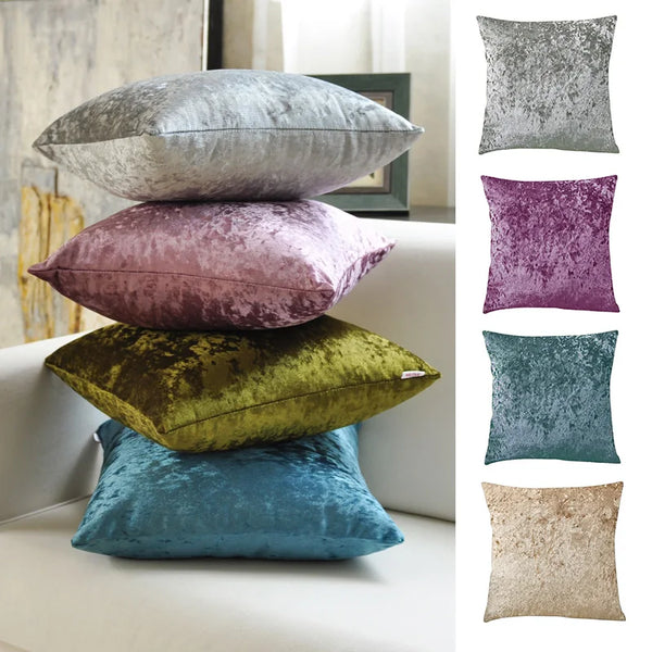Axyaa Ice Velvet Sofa Pillow Cover Soft Modern Home Decor Case - 4 Colors