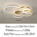 Axyaa LED Ring Ceiling Light: Modern Gold/Black Chandelier for Home Decor.