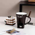 Axyaa Ceramic Chocolate Fondue Warmer Set for Valentine's Day