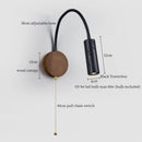 Axyaa Black Travertine LED Wall Lamp Adjustable Hose Toggle Switch