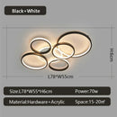 Axyaa Modern LED Chandelier Black/Gold Light Luxury Circular Ring Ceiling Fixture