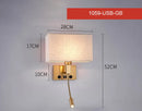 Axyaa LED Wall Lamp with USB Charger & Spotlight for Bedroom Living Room