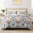 Geometric Boho Duvet Set + Pillowcase, 2/3pc Polyester Bedding, Single King Size, Axyaa Brand