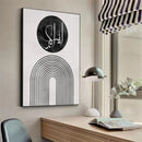 Axyaa Abstract Islamic Calligraphy Canvas Wall Art - Black Geometry Boho Line Décor
