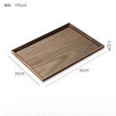 Axyaa Wooden Tea & Coffee Serving Tray Solid Walnut Wood Rectangular Snack Tray