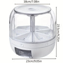 Axyaa 360° Rotatable Cereal Organiser Sealed Food Bucket Rice Container Shelf