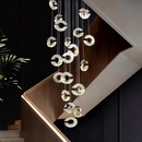 Axyaa Crystal Chandelier Stair Pendant Living Room Interior Lighting