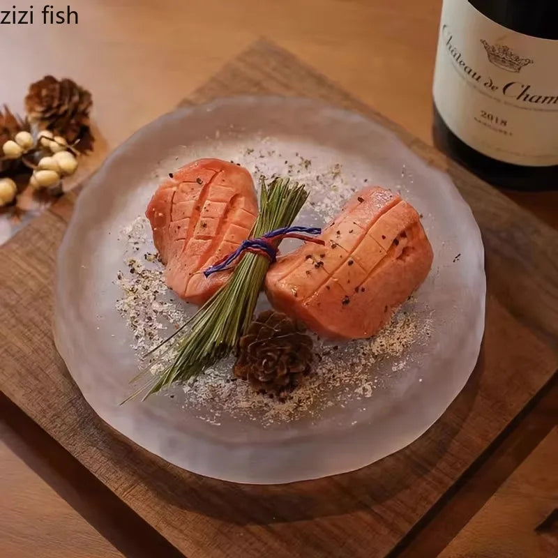 Axya Glass Dinner Plate Set for Steak, Dessert, Sushi, Snacks & More