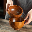 Axyaa Wooden Soup Bowl: Natural Salad Noodles Rice Bowls Home Kitchen Tableware