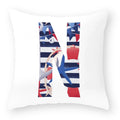 Axyaa Striped Alphabet Decorative Cushion Cover in Blue and White, 45x45cm
