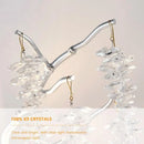 Axyaa Luxury Chrome Crystal LED Ceiling Chandelier Light - Silver Crystal Ceiling Light