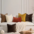 Axyaa Chenille Cushion Cover 45x45cm - Solid Color Thick Cojines for Bedroom & Living Room