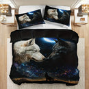 Axyaa Wolf Print Duvet Cover Set for Cozy Bedroom Decor