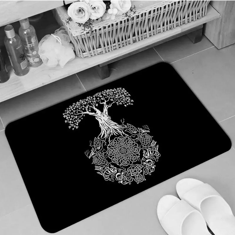 Axyaa Viking Pattern Symbol Floor Mat for Home Decoration