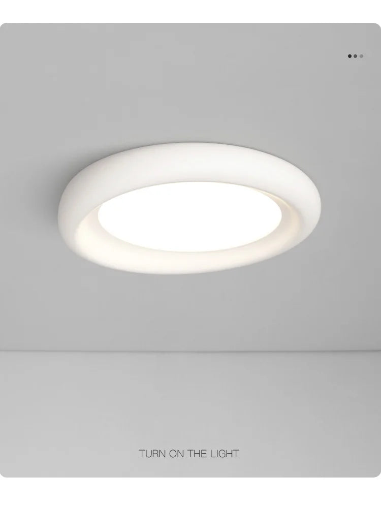 Axyaa Cream LED Ceiling Lamp - Modern Minimalist Girl's Room Lighting