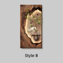 Axyaa Retro Mural Lamp with Green Plants for Entrance Hall Decoration