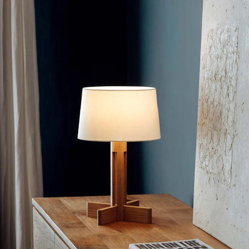 Axyaa Modern Wood Table Lamp | Minimalist Art Lighting Fixture for Living Rooms & Bedrooms