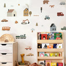 Nordic Cute Cars Animal Truck Wall Stickers by Axyaa - Kids Room Playful Decals