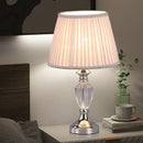 Axyaa Crystal Table Lamp: Modern Bedroom Lighting in White Solid Color