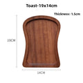 Axyaa Wooden Fruit Dessert Plate Tray Tableware Oval Round Square Toast Shape