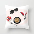 Axyaa Coffee Print Polyester Throw Pillow Case for Home Sofa Chair Decor
