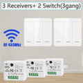 Axyaa Wireless RF 433Mhz Wall Switch 1/2/3 Gang LED Panel Remote Control 10A 100-240V