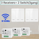 Axyaa Wireless RF 433Mhz Wall Switch 1/2/3 Gang LED Panel Remote Control 10A 100-240V
