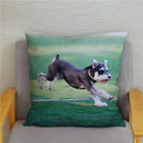 Axyaa Cute Schnauzer Print Pillowcase Cover