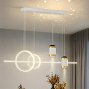 Axyaa Modern Black LED Pendant Chandelier for Living Dining Kitchen Desks